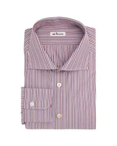 Kiton Men's Variegated Stripe Cotton Dress Shirt | Thumbnail 1 Kiton Men's Variegated Stripe Cotton Dress Shirt | Thumbnail 1