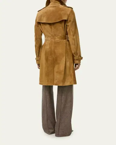 Burberry Kensington Suede Belted Trench Coat | Thumbnail 3