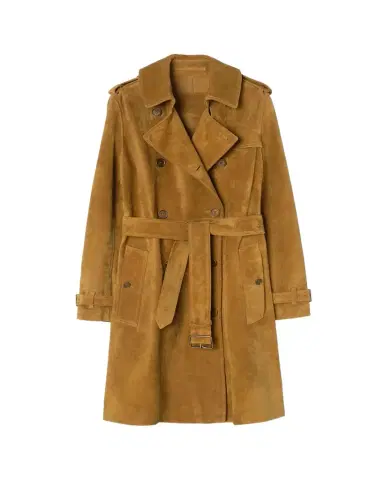 Burberry Kensington Suede Belted Trench Coat | Thumbnail 1