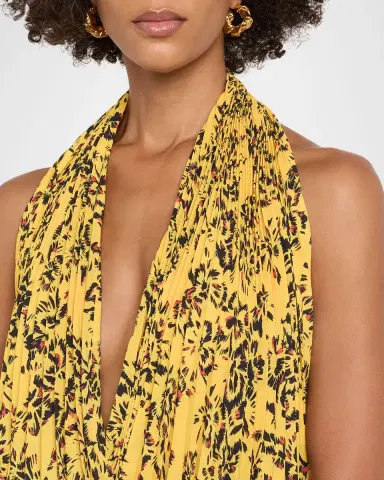 Proenza Schouler Paulina Pleated Halter Handkerchief Maxi Dress | Thumbnail 4 Proenza Schouler Paulina Pleated Halter Handkerchief Maxi Dress | Thumbnail 4