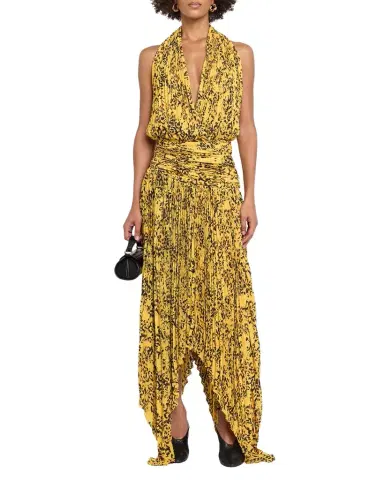 Proenza Schouler Paulina Pleated Halter Handkerchief Maxi Dress | Thumbnail 1 Proenza Schouler Paulina Pleated Halter Handkerchief Maxi Dress | Thumbnail 1