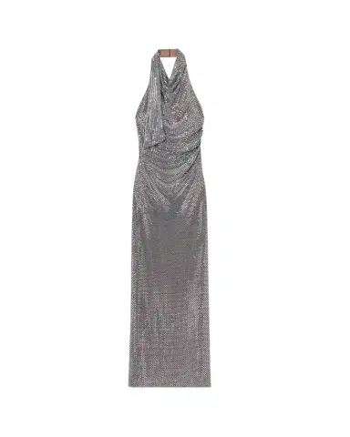 Self-Portrait Rhinestone Draped Maxi Dress | Thumbnail 1