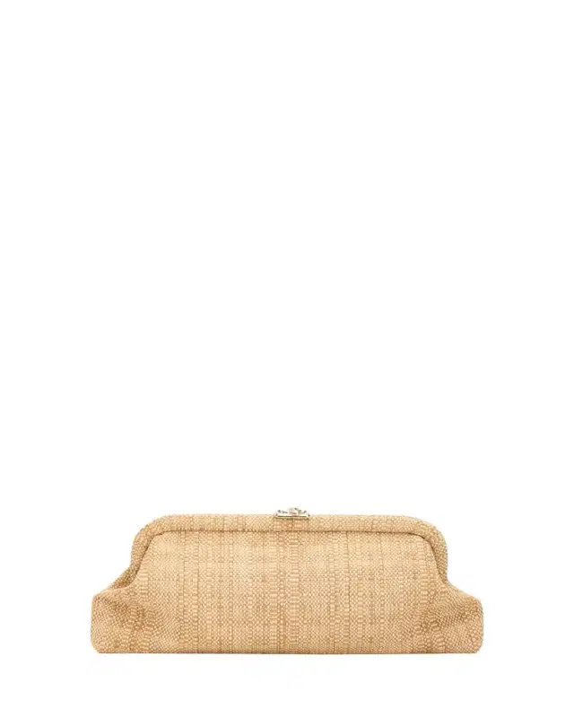 Jimmy Choo Skylar Woven Raffia Clutch Bag