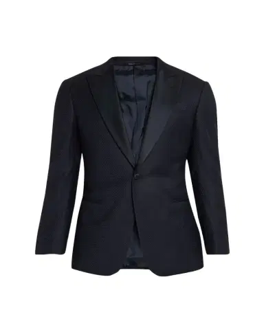 Giorgio Armani Men's Soft Jacquard Satin-Trim Single-Breasted Blazer | Thumbnail 1