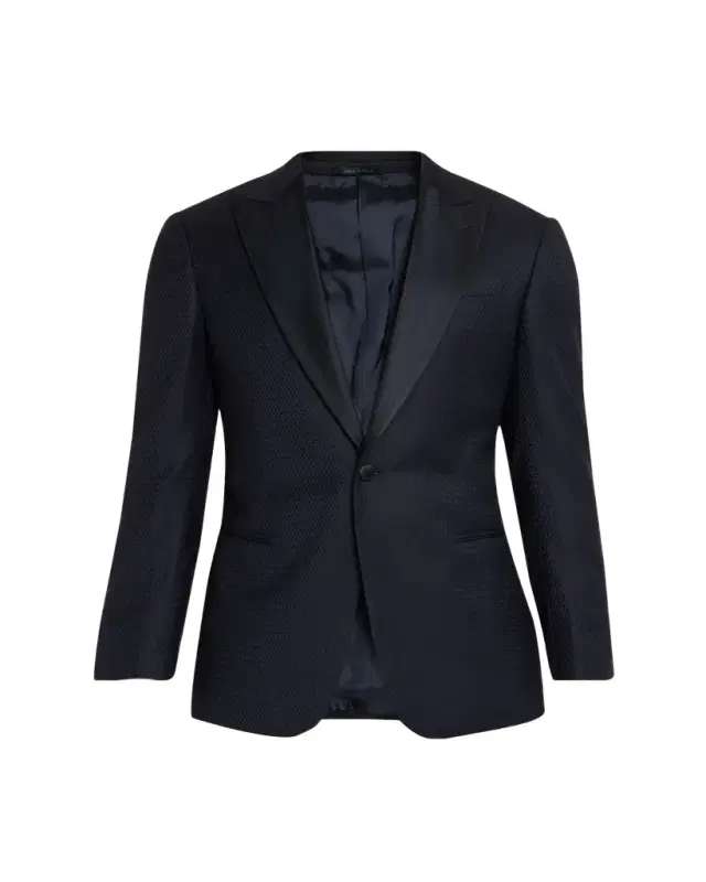 Men's Soft Jacquard Satin-Trim Single-Breasted Blazer