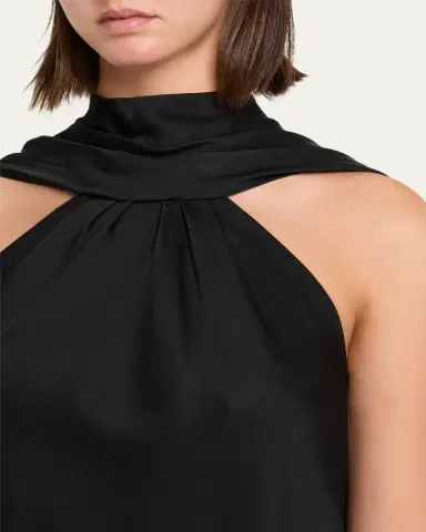 Simkhai Bella Sleeveless Satin Cape Top | Thumbnail 5 Simkhai Bella Sleeveless Satin Cape Top | Thumbnail 5