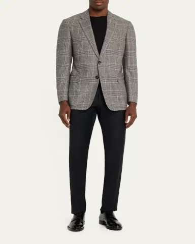 Giorgio Armani Men's Soft Glen Plaid Single-Breasted Sport Coat | Thumbnail 2