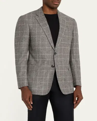 Giorgio Armani Men's Soft Glen Plaid Single-Breasted Sport Coat | Thumbnail 4