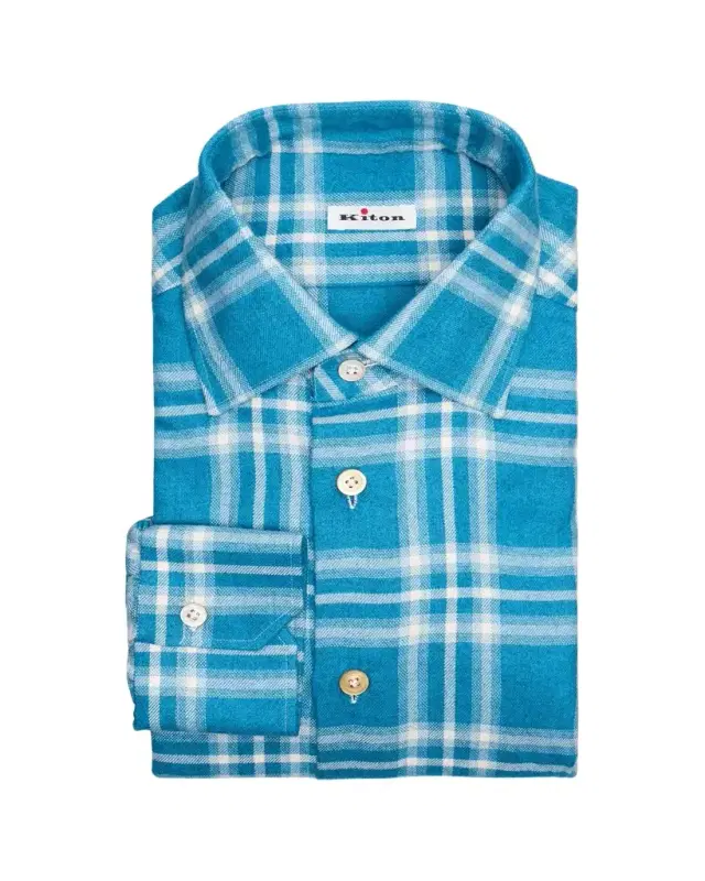 Men's Plaid Cotton Dress Shirt