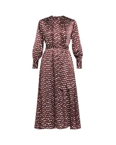 Kiton Long-Sleeve Abstract-Print Silk Belted Maxi Dress | Thumbnail 1