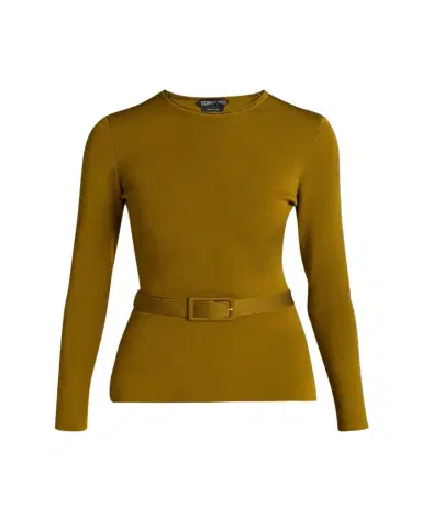 Tom Ford Belted Long-Sleeve Knit Top | Thumbnail 1 Tom Ford Belted Long-Sleeve Knit Top | Thumbnail 1