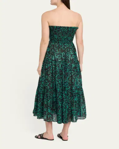 Ulla Johnson Lucca Smocked Strapless Midi Dress | Thumbnail 3 Ulla Johnson Lucca Smocked Strapless Midi Dress | Thumbnail 3