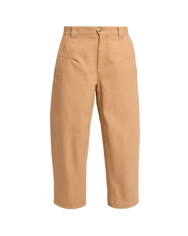 Chloe Cotton Canvas Barrel-Leg Trousers