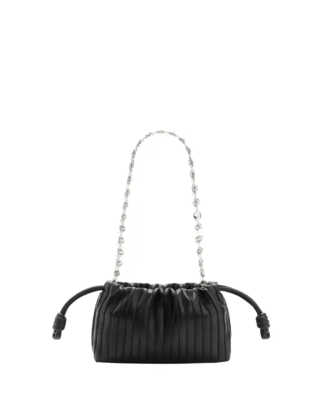 LOEWE Flamenco Pleated Shoulder Bag in Napa Leather
