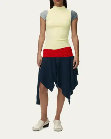 Loewe Mock-Neck Colorblock Handkerchief Dress | Thumbnail 2 Loewe Mock-Neck Colorblock Handkerchief Dress | Thumbnail 2