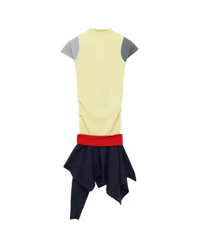 Loewe Mock-Neck Colorblock Handkerchief Dress