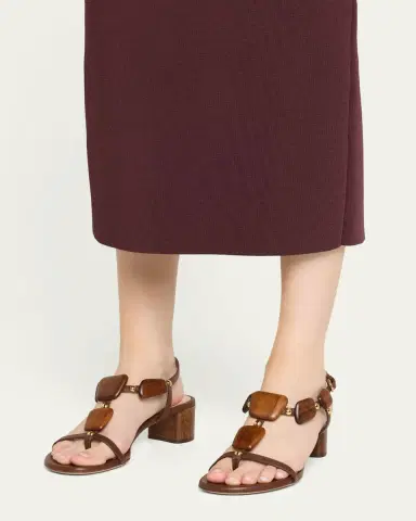 Gianvito Rossi 45mm Wooden Leather Sandals | Thumbnail 2 Gianvito Rossi 45mm Wooden Leather Sandals | Thumbnail 2