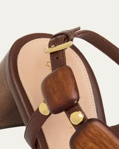 Gianvito Rossi 45mm Wooden Leather Sandals | Thumbnail 5 Gianvito Rossi 45mm Wooden Leather Sandals | Thumbnail 5