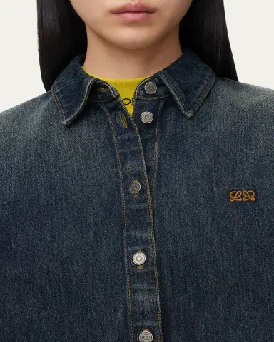 Loewe Short-Sleeve Denim Trapeze Button-Down Shirt | Thumbnail 5 Loewe Short-Sleeve Denim Trapeze Button-Down Shirt | Thumbnail 5
