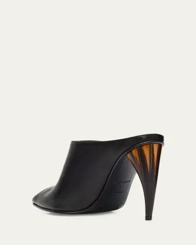 Alexander McQueen 105mm Horn Leather Peep-Toe Mules | Thumbnail 2 Alexander McQueen 105mm Horn Leather Peep-Toe Mules | Thumbnail 2