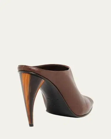 Alexander McQueen 105mm Horn Leather Peep-Toe Mules | Thumbnail 4 Alexander McQueen 105mm Horn Leather Peep-Toe Mules | Thumbnail 4