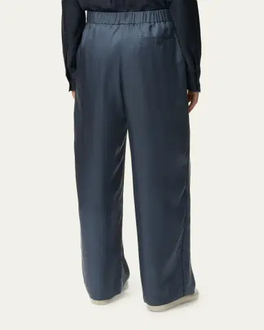 Loewe Logo-Band Satin Wide-Leg Pull-On Pants | Thumbnail 3
