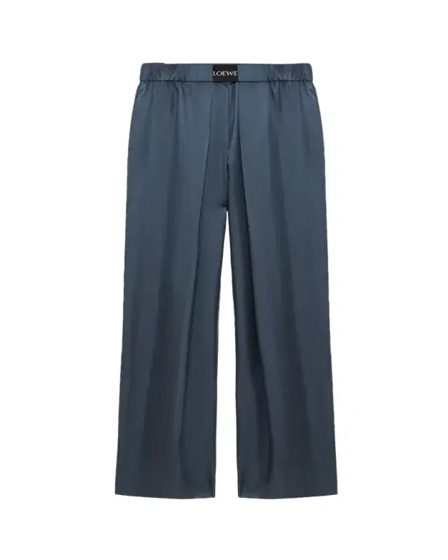 Loewe Logo-Band Satin Wide-Leg Pull-On Pants