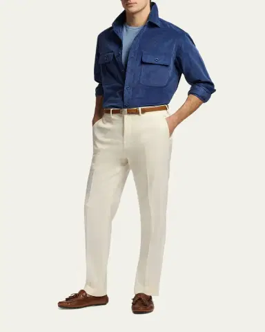 Ralph Lauren Purple Label Men's Sea Island Cotton Corduroy Button-Down Shirt | Thumbnail 2 Ralph Lauren Purple Label Men's Sea Island Cotton Corduroy Button-Down Shirt | Thumbnail 2