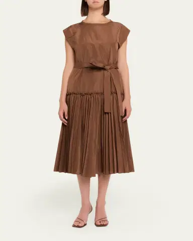 Kobi Halperin Logan Pleated Drop-Waist Midi Dress | Thumbnail 2
