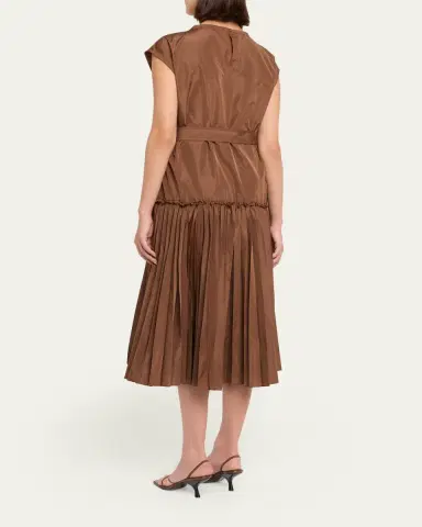Kobi Halperin Logan Pleated Drop-Waist Midi Dress | Thumbnail 3
