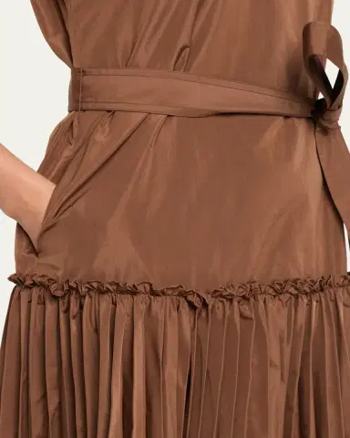 Kobi Halperin Logan Pleated Drop-Waist Midi Dress | Thumbnail 5