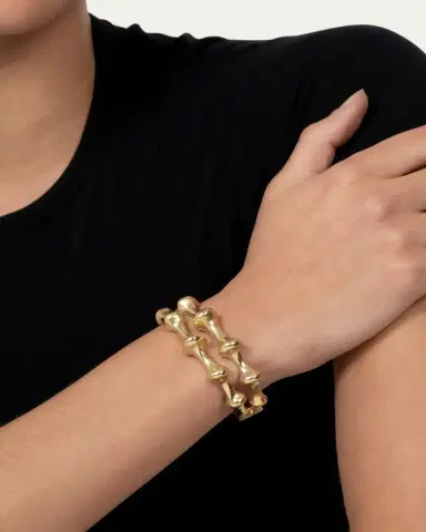 VRAM 18K Yellow Gold Chrona II Hinged Cuff Bracelet | Thumbnail 2