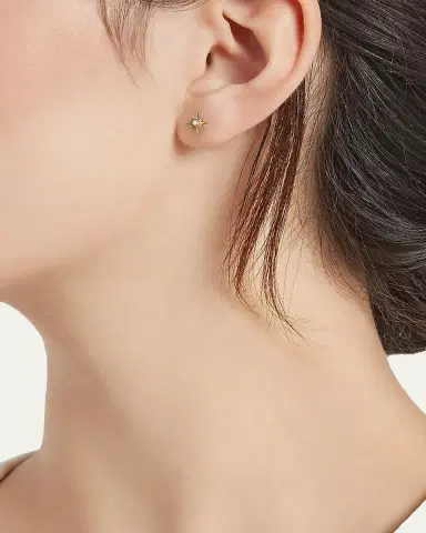 Sydney Evan Small Sunburst Diamond & 14K Rose Gold Single Stud Earring | Thumbnail 2
