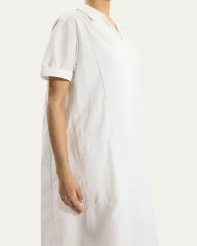 Theory Short-Sleeve Poplin Popover Maxi Dress | Thumbnail 5 Theory Short-Sleeve Poplin Popover Maxi Dress | Thumbnail 5