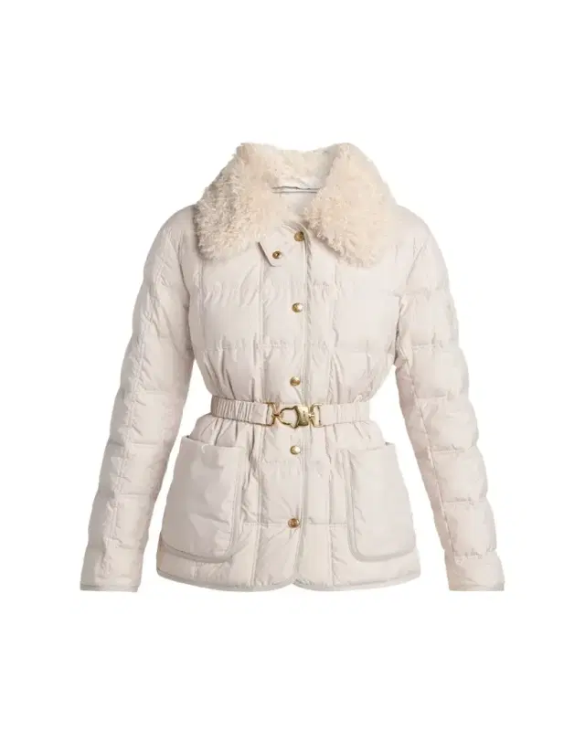 Moncler Cygnes Belted Short Down Jacket