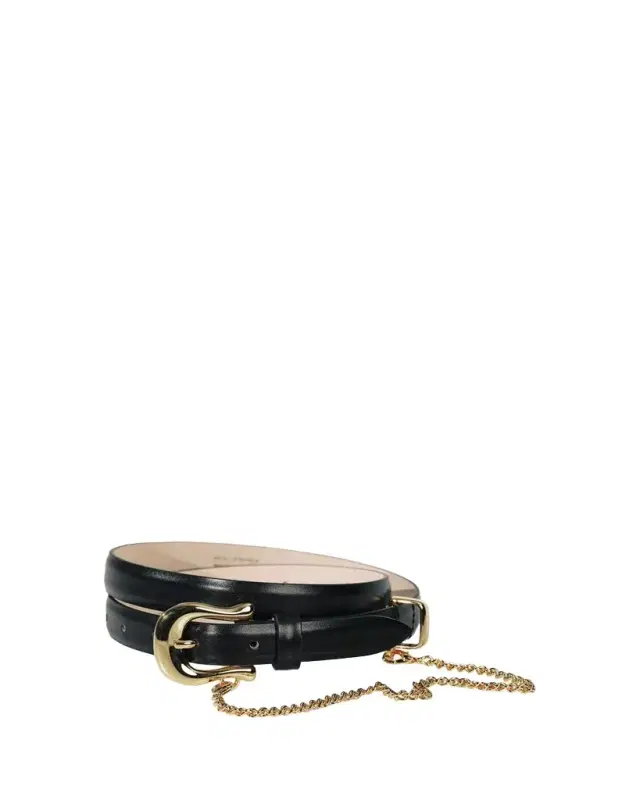 Dehanche Luzia Chain-Embellished Leather Belt