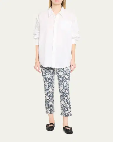 R13 Floral Boy Straight Cropped Jeans | Thumbnail 2
