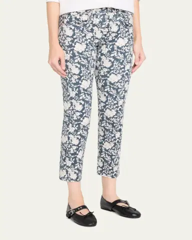 R13 Floral Boy Straight Cropped Jeans | Thumbnail 4