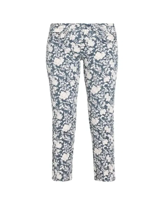 Floral Boy Straight Cropped Jeans