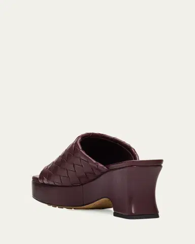 Bottega Veneta 70mm Rosita Intrecciato Leather Wedge Mules | Thumbnail 2