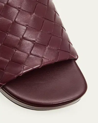 Bottega Veneta 70mm Rosita Intrecciato Leather Wedge Mules | Thumbnail 3