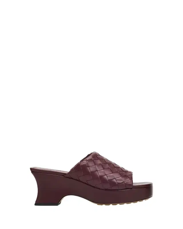 Bottega Veneta 70mm Rosita Intrecciato Leather Wedge Mules