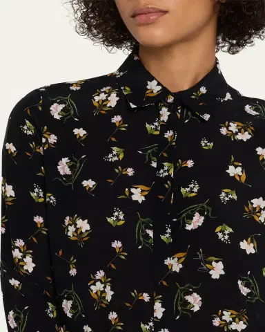 Adam Lippes Mathias Floral Silk Crepe De Chine Button-Down Shirt | Thumbnail 5 Adam Lippes Mathias Floral Silk Crepe De Chine Button-Down Shirt | Thumbnail 5