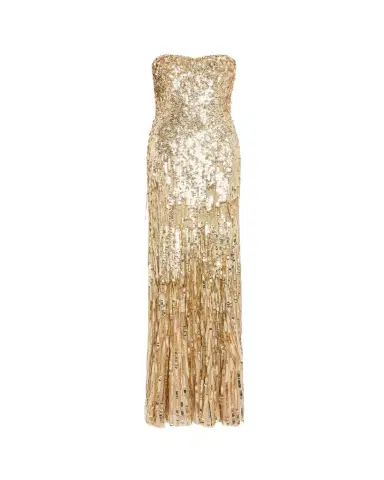 Jenny Packham Kimi Strapless Textured Sequin Gown | Thumbnail 1