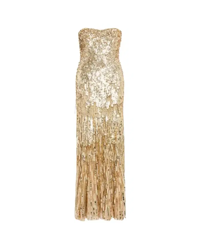 Kimi Strapless Textured Sequin Gown