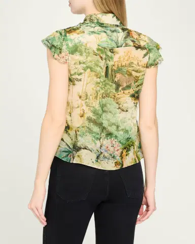 Alice + Olivia Martel Flutter-Sleeve Blouse | Thumbnail 3 Alice + Olivia Martel Flutter-Sleeve Blouse | Thumbnail 3