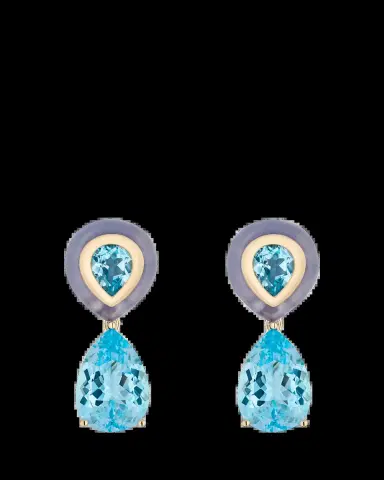 Mason and Books 14K Adela Detachable Drop Earrings with Topaz and Chalcedony | Thumbnail 2