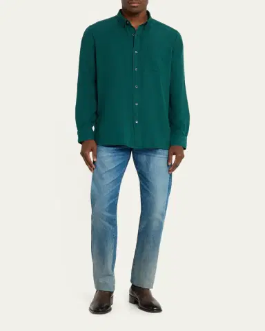 Tom Ford Men's Cotton and Cashmere Pocket Sport Shirt | Thumbnail 2 Tom Ford Men's Cotton and Cashmere Pocket Sport Shirt | Thumbnail 2