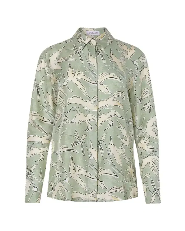 Altuzarra Chika Printed Silk Top