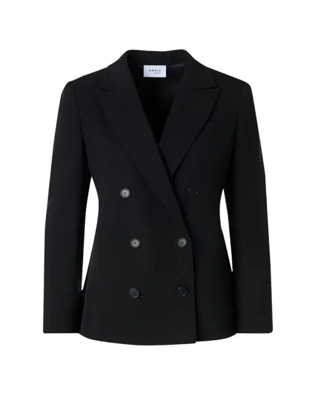 Wool Tricotine Double-Breasted Jacket